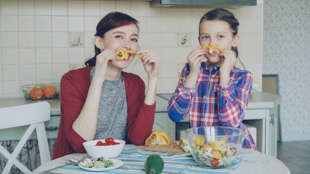 Two youth eating